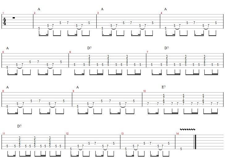 12-Bar Bluerock Rhyhtm in A